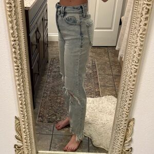 Artemis Vintage Light Wash Denim Jeans Distressed Ankle